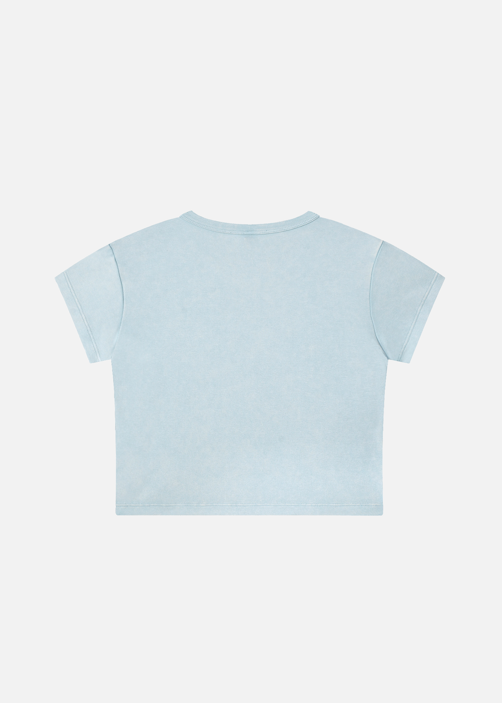 Aurora Snow Washed Sky Blue Drop-Shoulder Crop T-Shirt