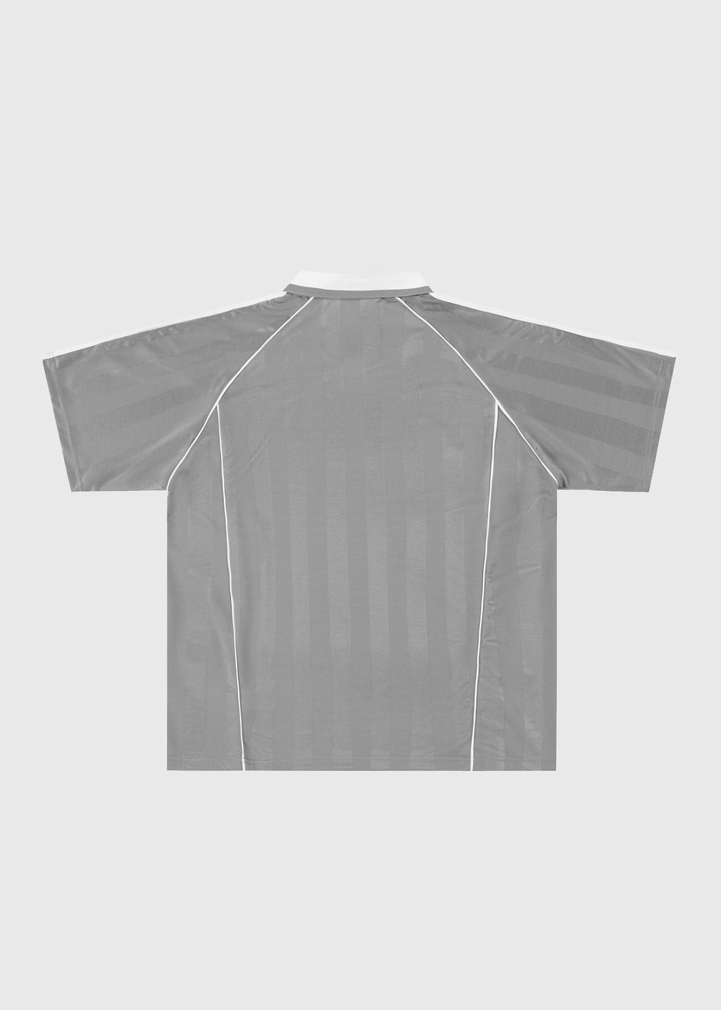 Cooper Grey & White Striped Collared Soccer Jersey