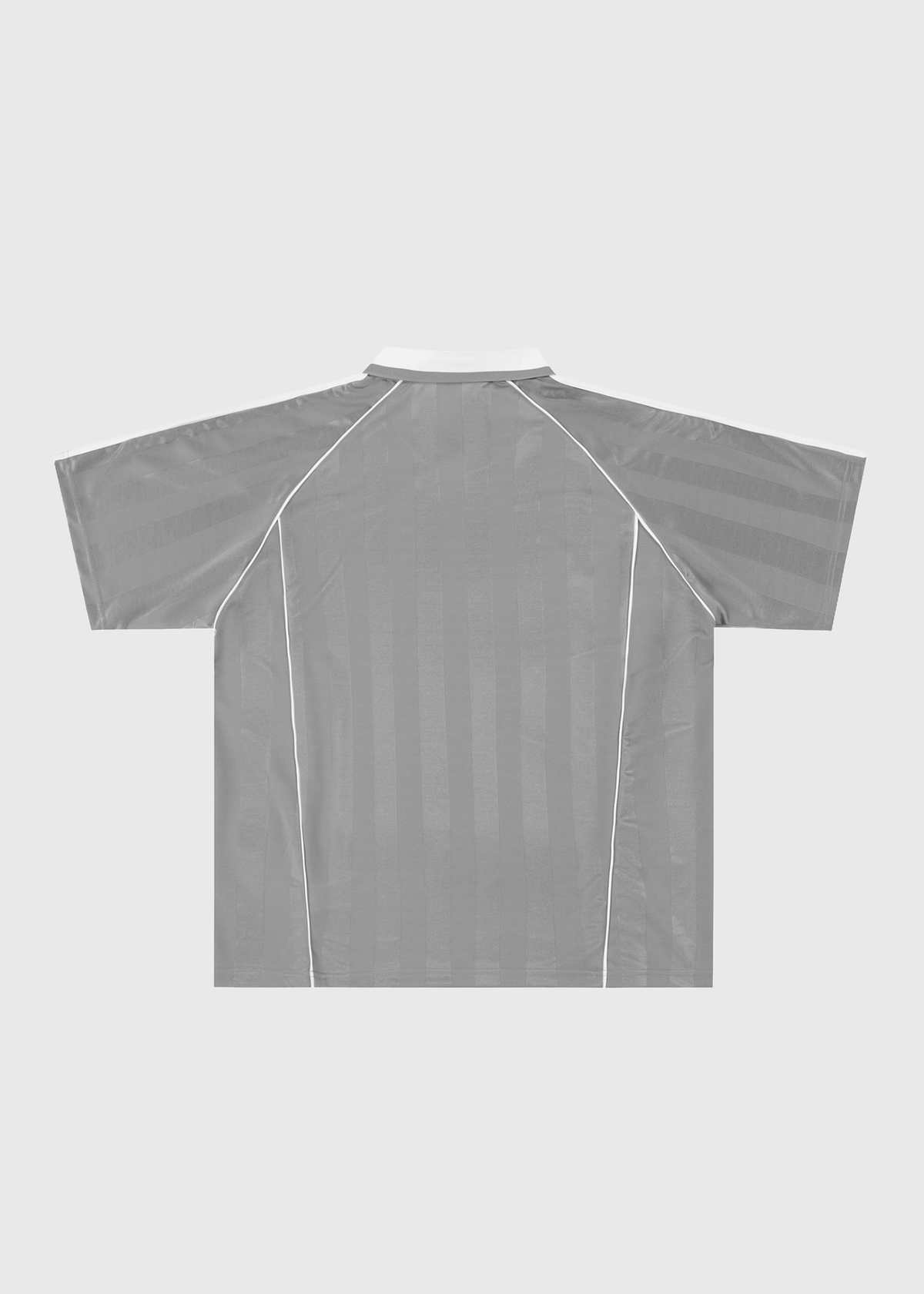 Cooper Grey & White Striped Collared Soccer Jersey