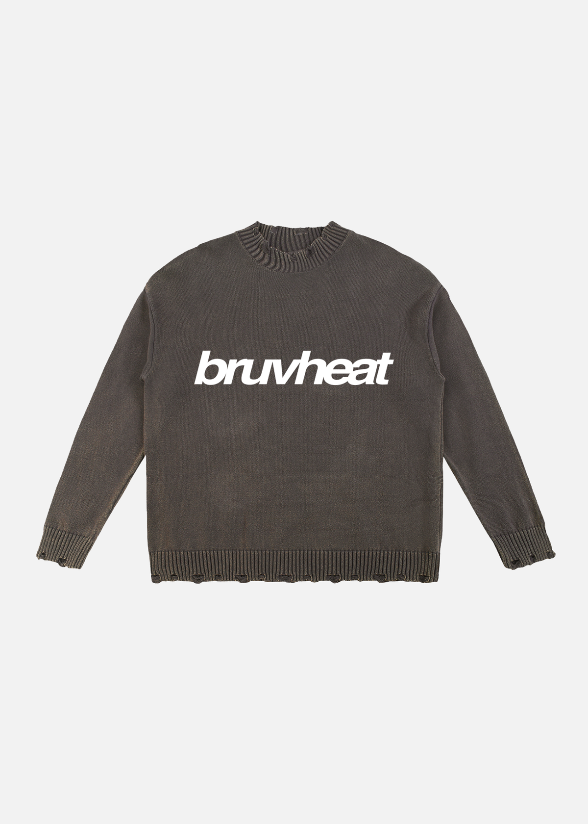 Austin Vintage Washed Grey Hand-Frayed Sweater
