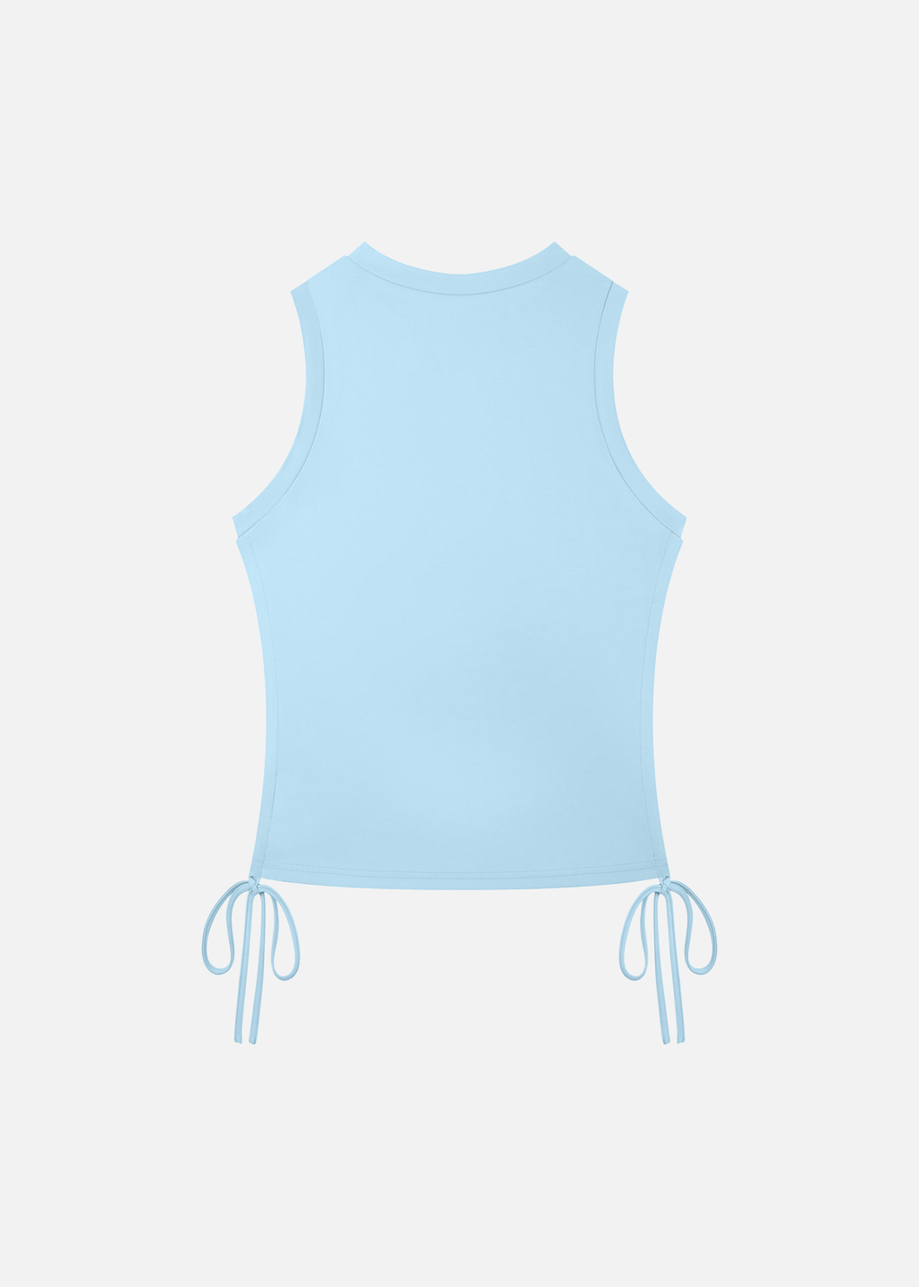 Oceanside Blue Drawstring Crop Tank Top
