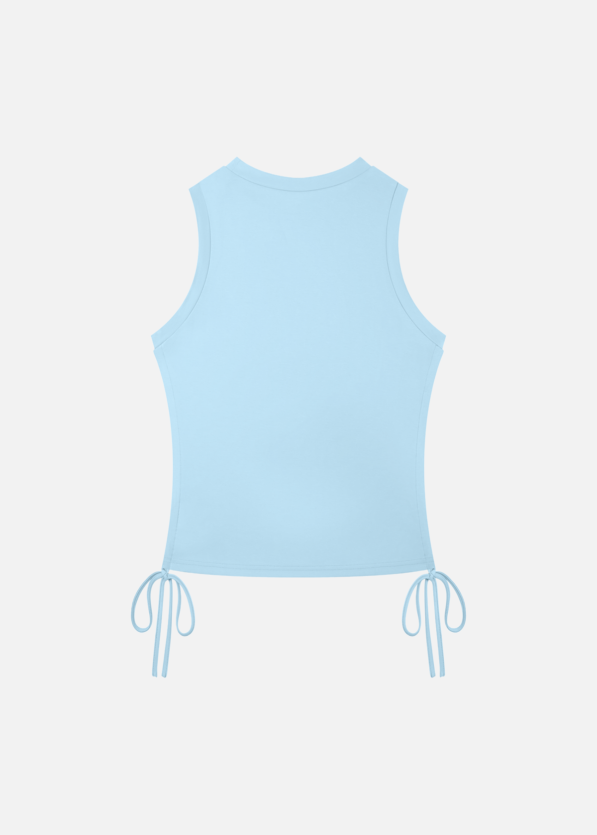 Oceanside Blue Drawstring Crop Tank Top