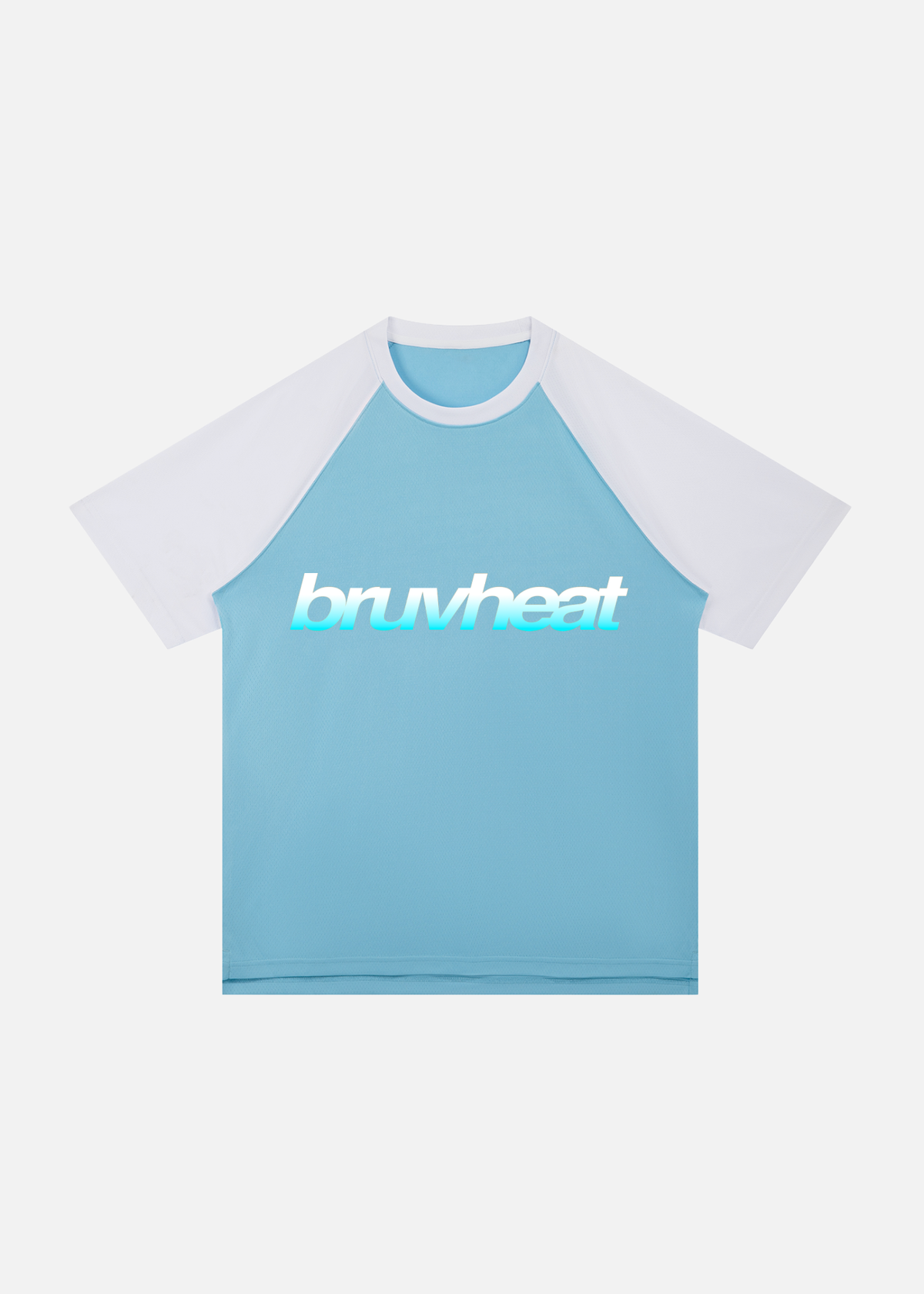 Frost Blue & White Contrast Raglan Mesh T-Shirt