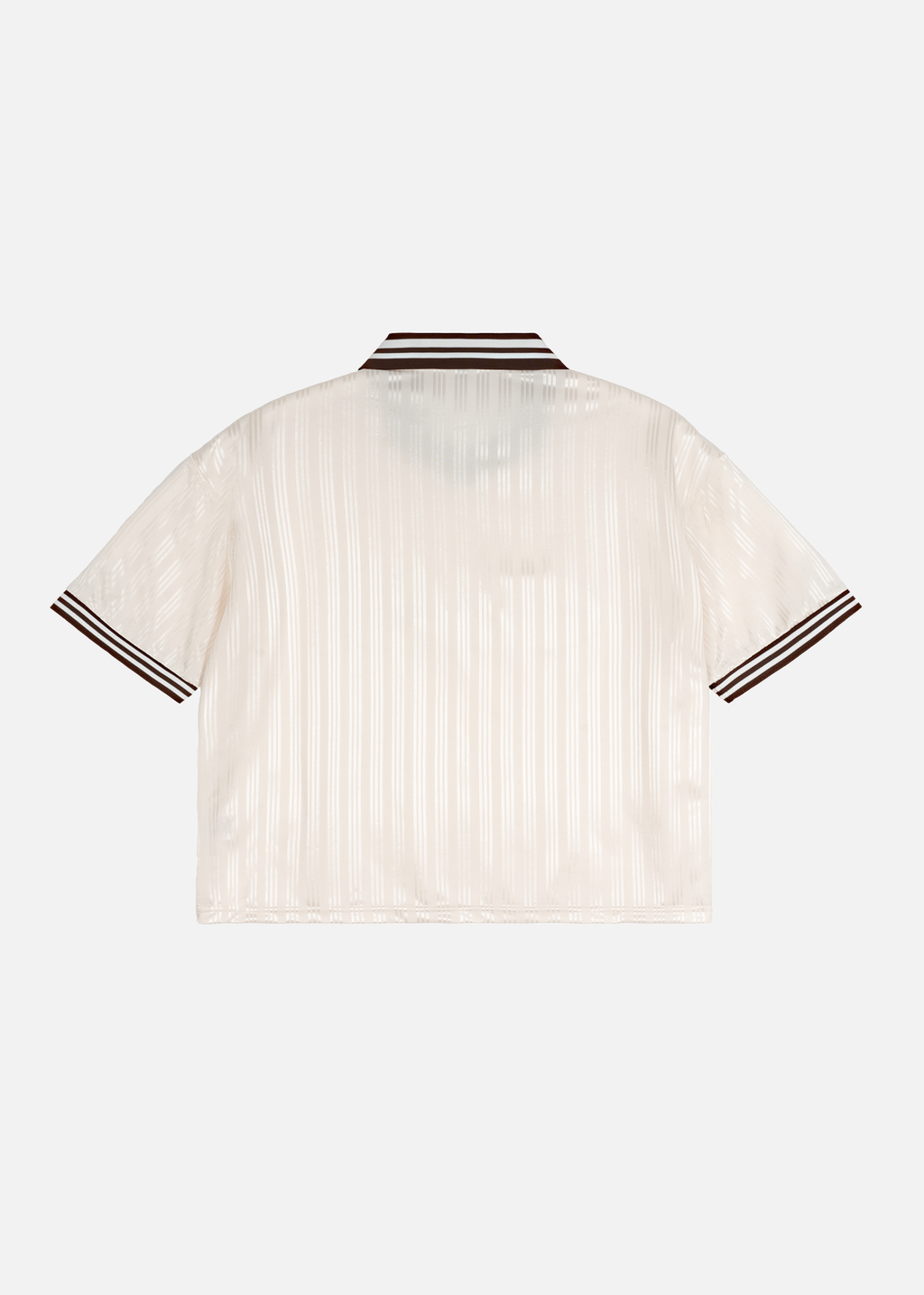 Monterey Apricot Contrast-Stripe Oversized Polo T-Shirt