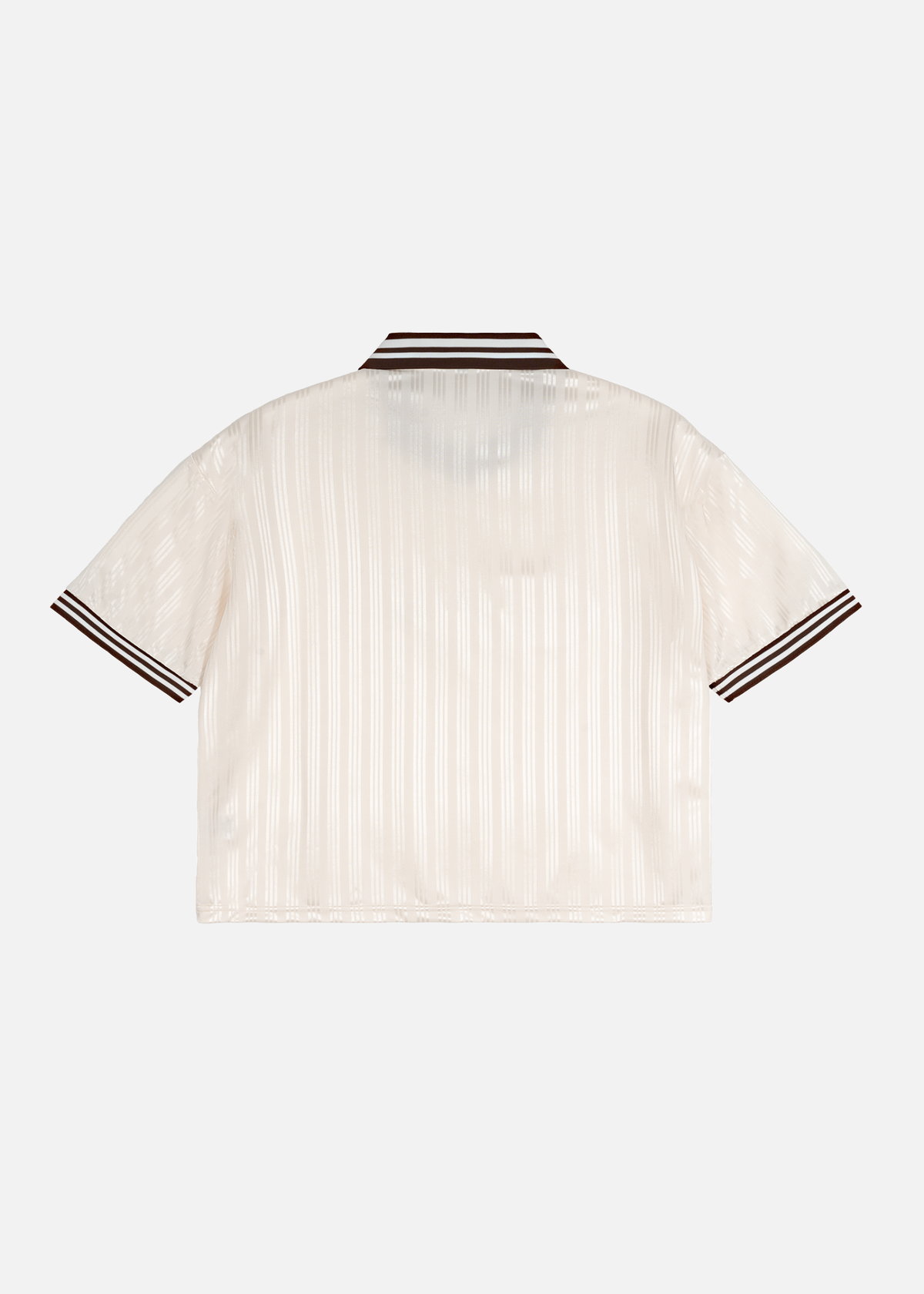 Monterey Apricot Contrast-Stripe Oversized Polo T-Shirt