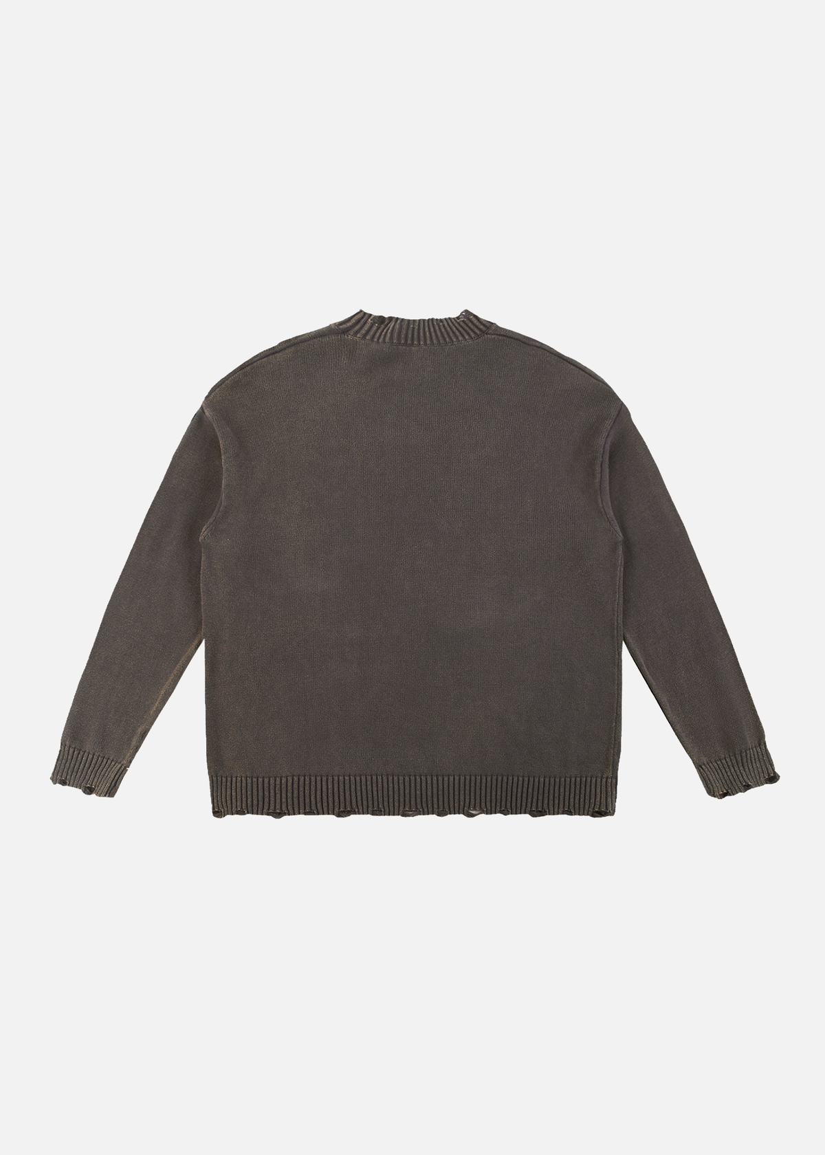 Austin Vintage Washed Grey Hand-Frayed Sweater