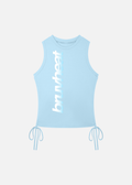 Oceanside Blue Drawstring Crop Tank Top
