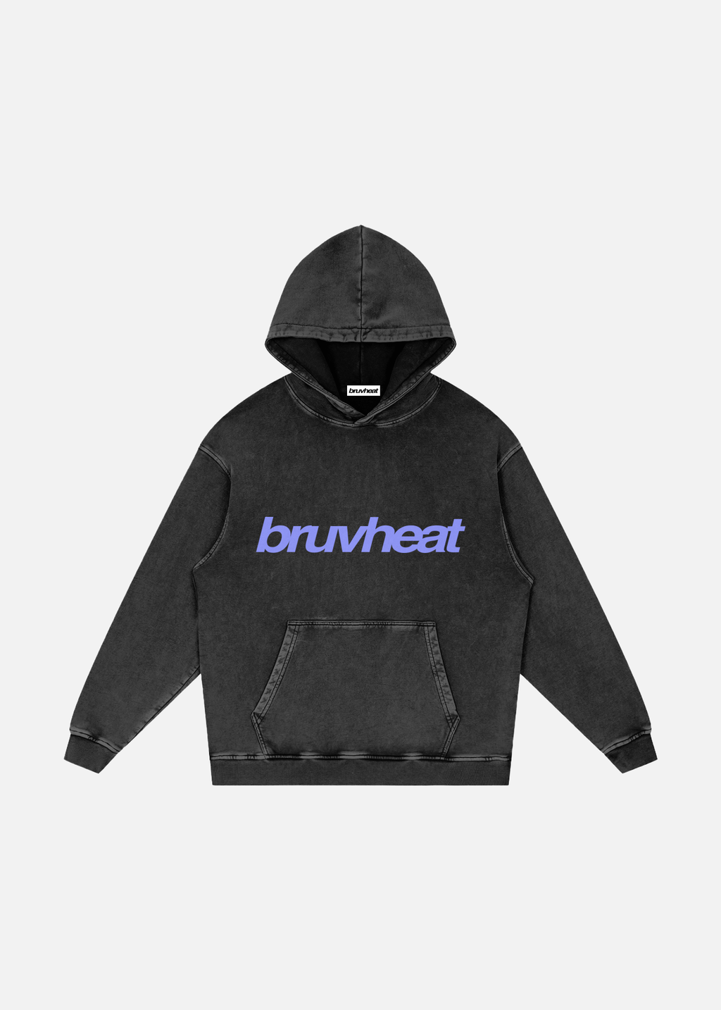 Haze Washed Black Loose-Fit Cotton Hoodie