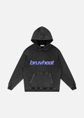 Haze Washed Black Loose-Fit Cotton Hoodie