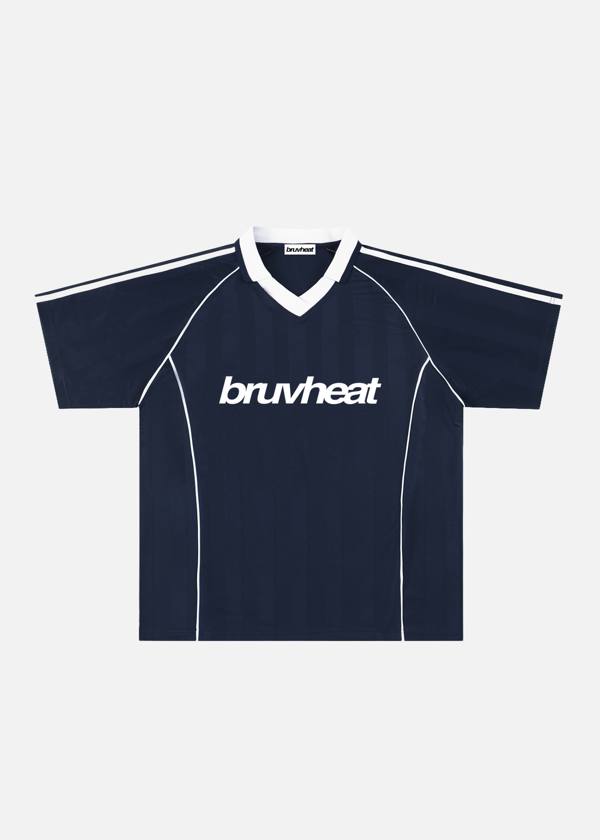 Cooper Navy & White Striped Collared Soccer Jersey