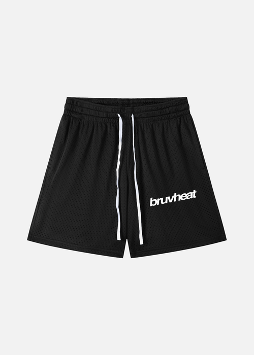 Brody Black Mesh Drawstring Shorts