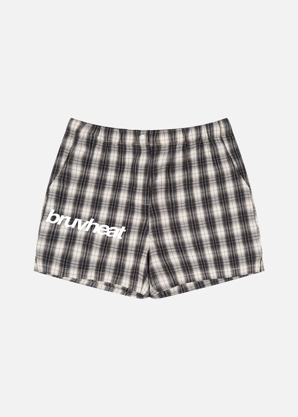 Hudson Black & Apricot Plaid Loose-Fit Shorts