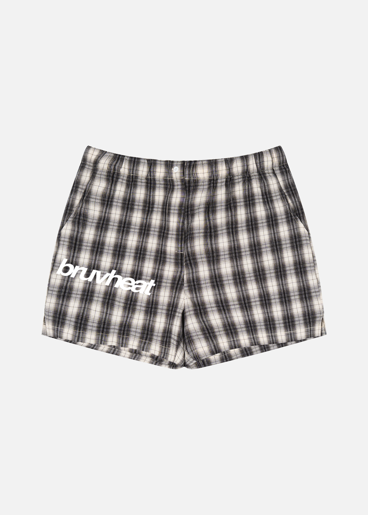 Hudson Black & Apricot Plaid Loose-Fit Shorts