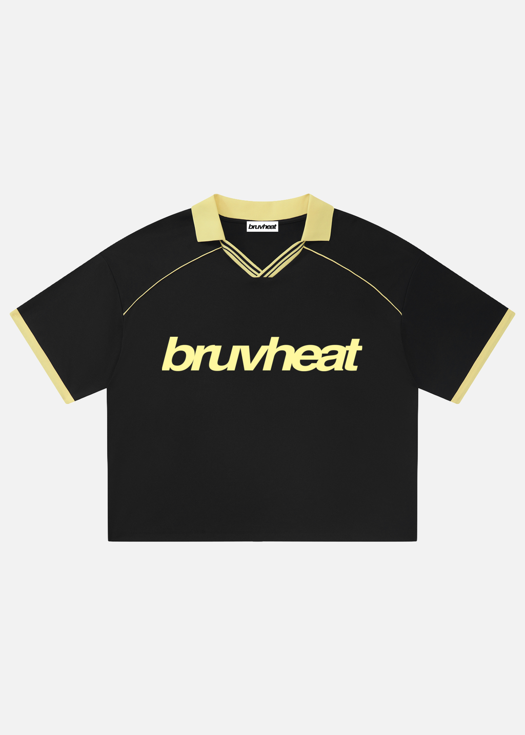 Rider Black Collared-Piping Boxy Soccer Jersey