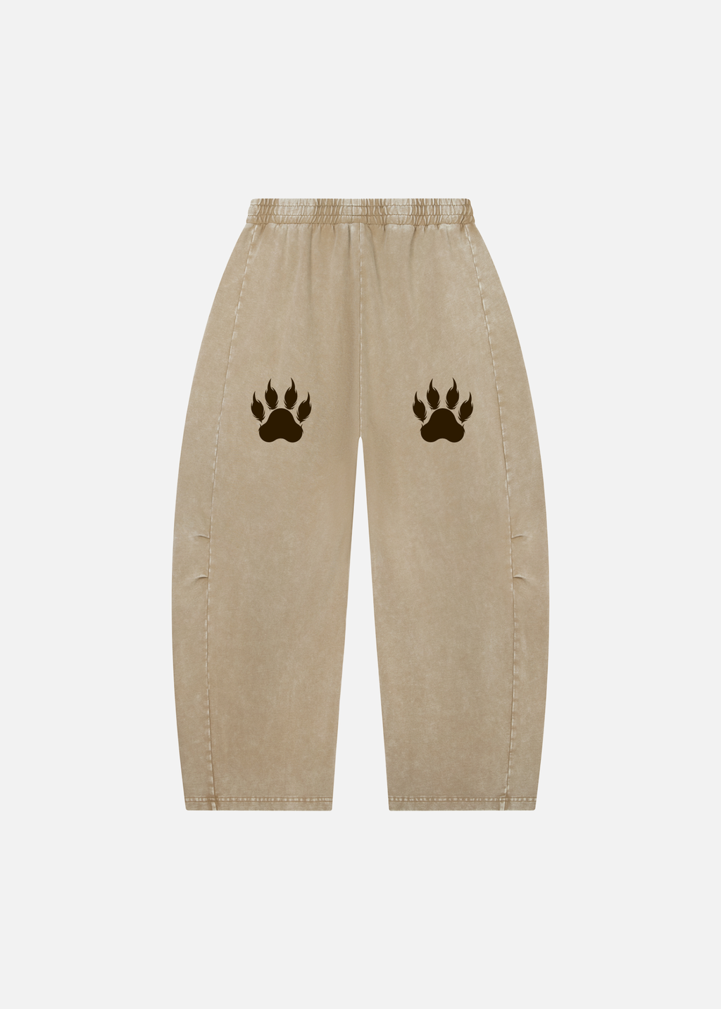 Tahoe Mineral Wash Khaki Barrel-Leg Pants