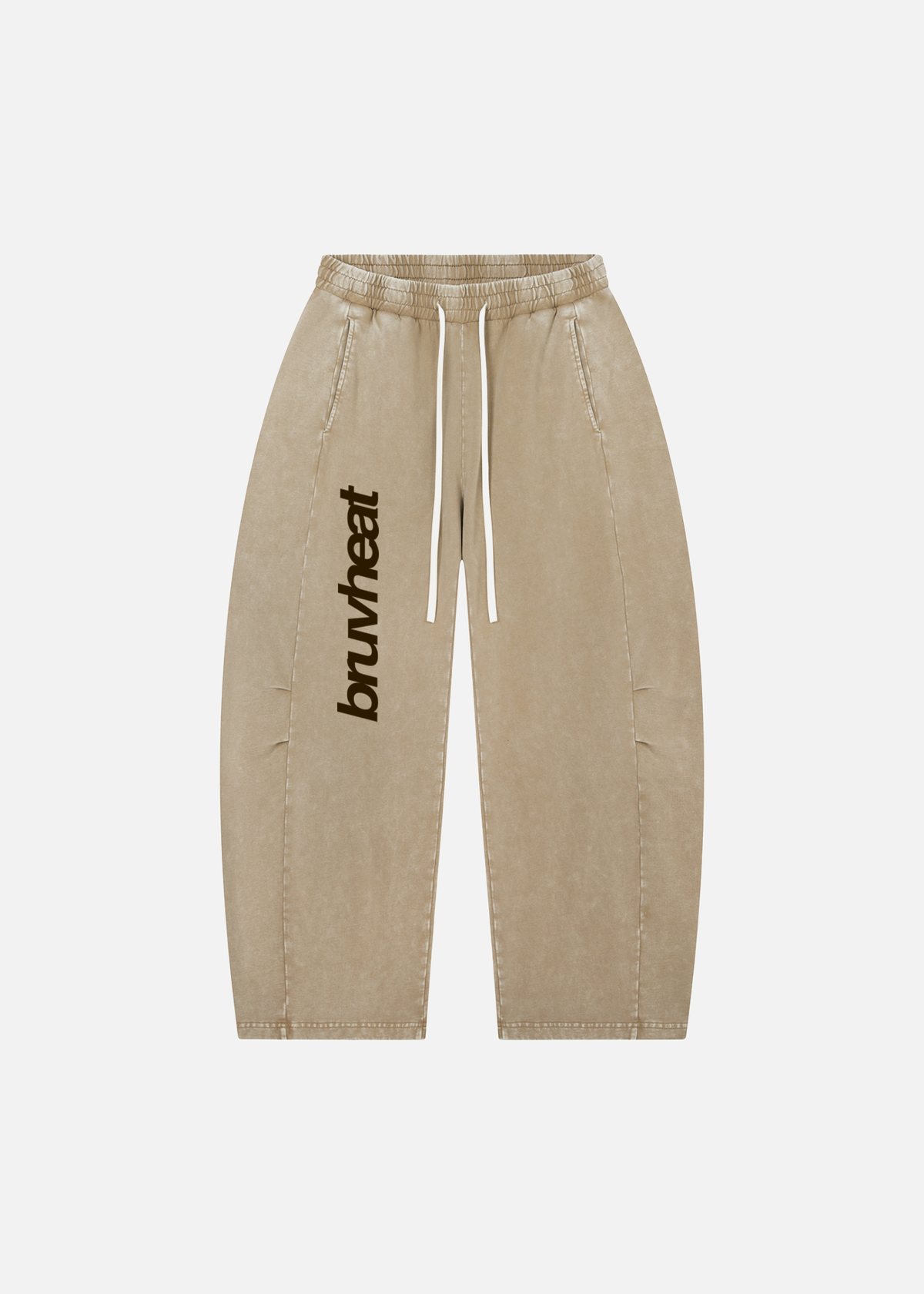 Tahoe Mineral Wash Khaki Barrel-Leg Pants
