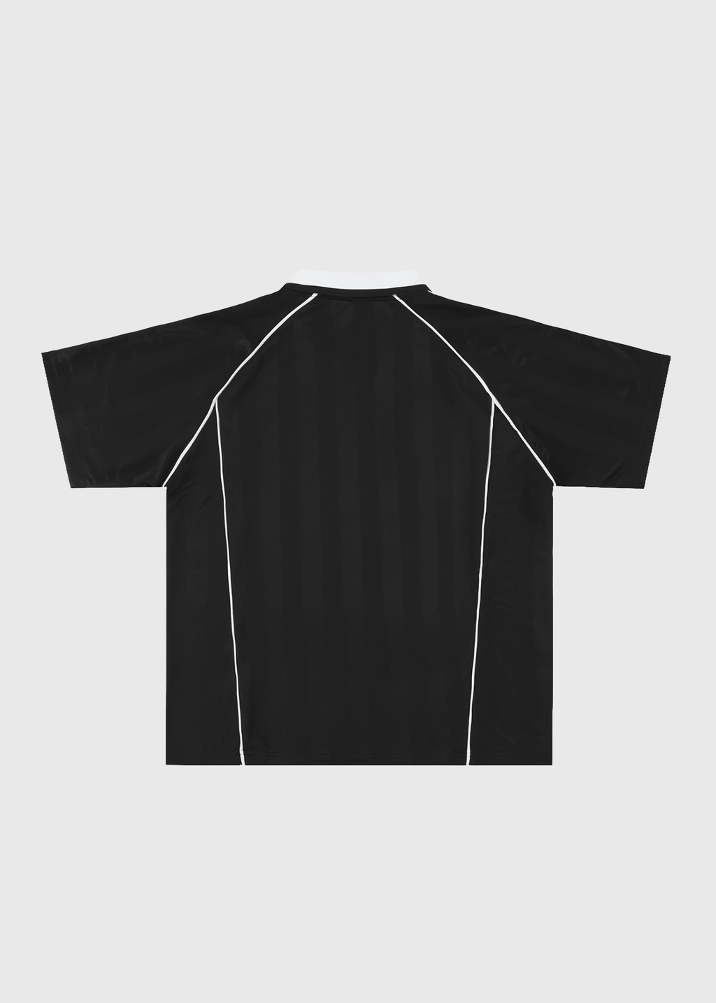 Cooper Black & White Striped Collared Soccer Jersey