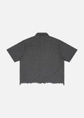 Redondo Distressed Black Plaid Boxy Shirt