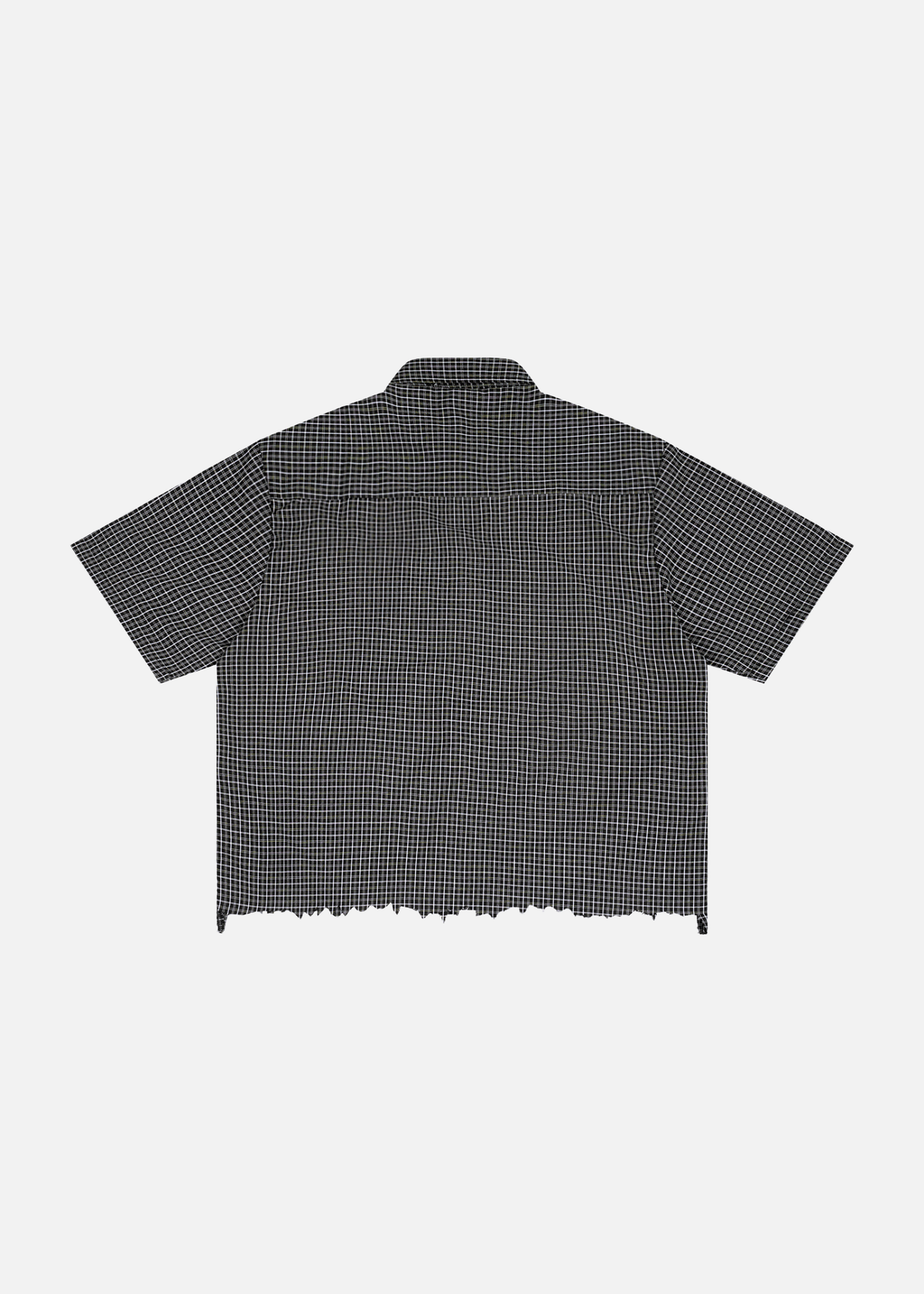 Redondo Distressed Black Plaid Boxy Shirt