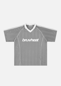 Cooper Grey & White Striped Collared Soccer Jersey