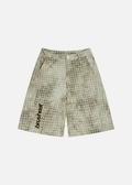 Chet Vintage Wash Grey Green Plaid Loose-Fit Shorts
