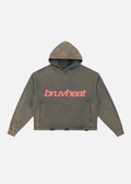 Declan Vintage Washed Grey Frayed-Hem Hoodie
