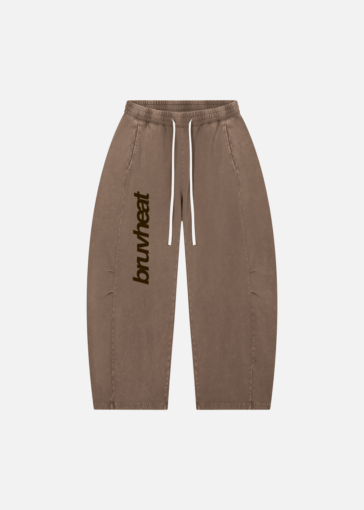 Tahoe Mineral Wash Coffee Barrel-Leg Pants