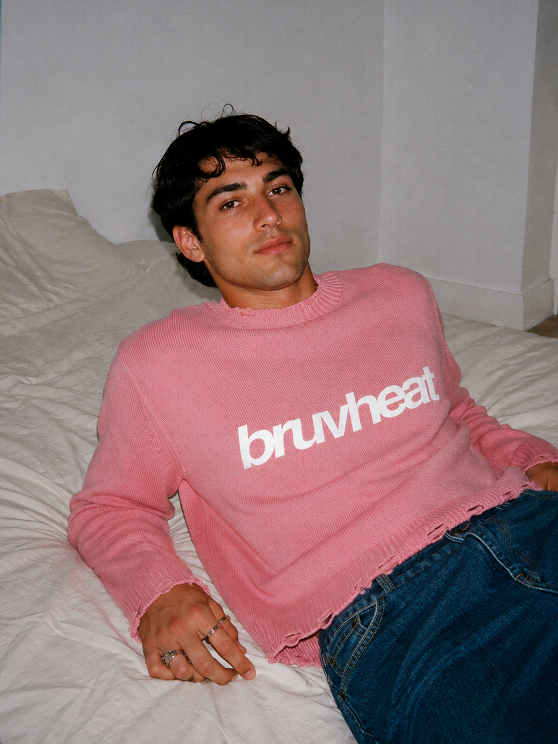 Austin Vintage Washed Pink Hand-Frayed Sweater