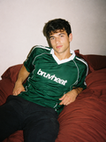 Austin Dark Green & White Striped Collared Soccer Jersey