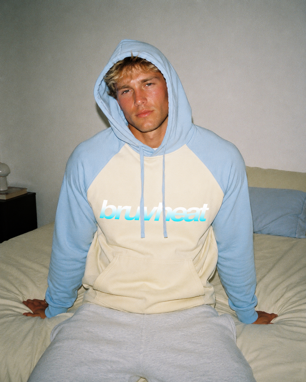 Malibu Apricot & Sky Blue Raglan Hoodie