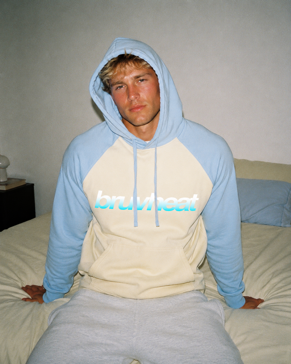 Malibu Apricot & Sky Blue Raglan Hoodie