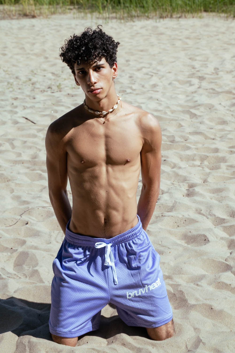 Brody Purple Mesh Drawstring Shorts