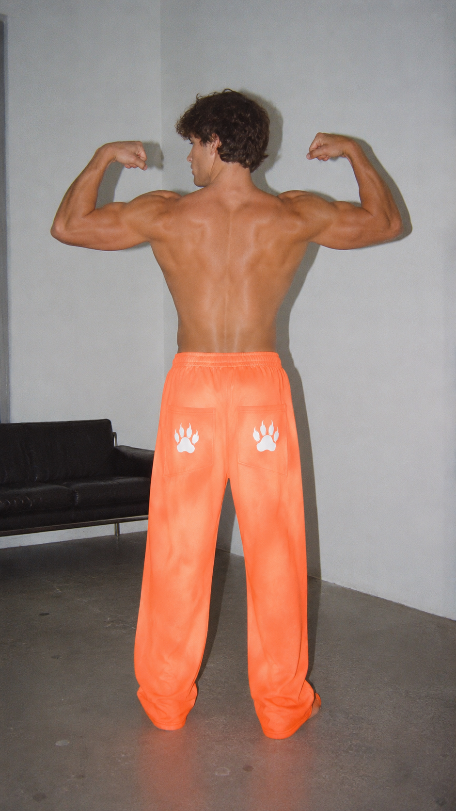 Stryker Sunfade Orange Wide-Leg Fleece Sweatpants