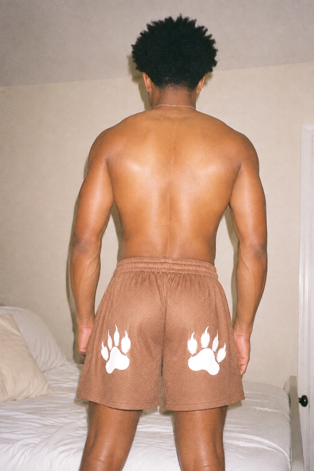 Brody Brown Mesh Drawstring Shorts