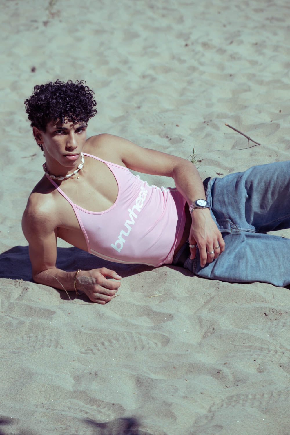 Catalina Pink Halter Crop Tank Top