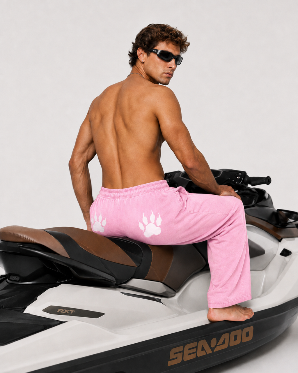 Babycat Mineral Wash Pink Barrel-Leg Pants