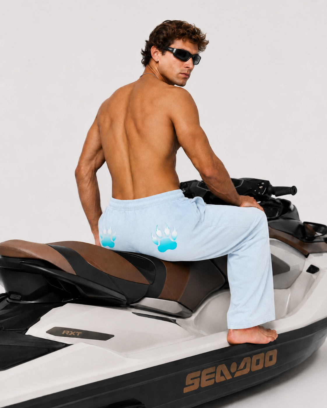 Landon Blue Straight-Leg Sweatpants