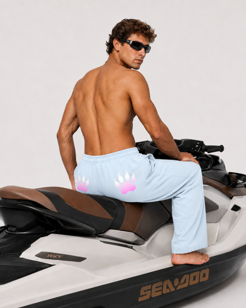 Landon Blue Straight-Leg Sweatpants