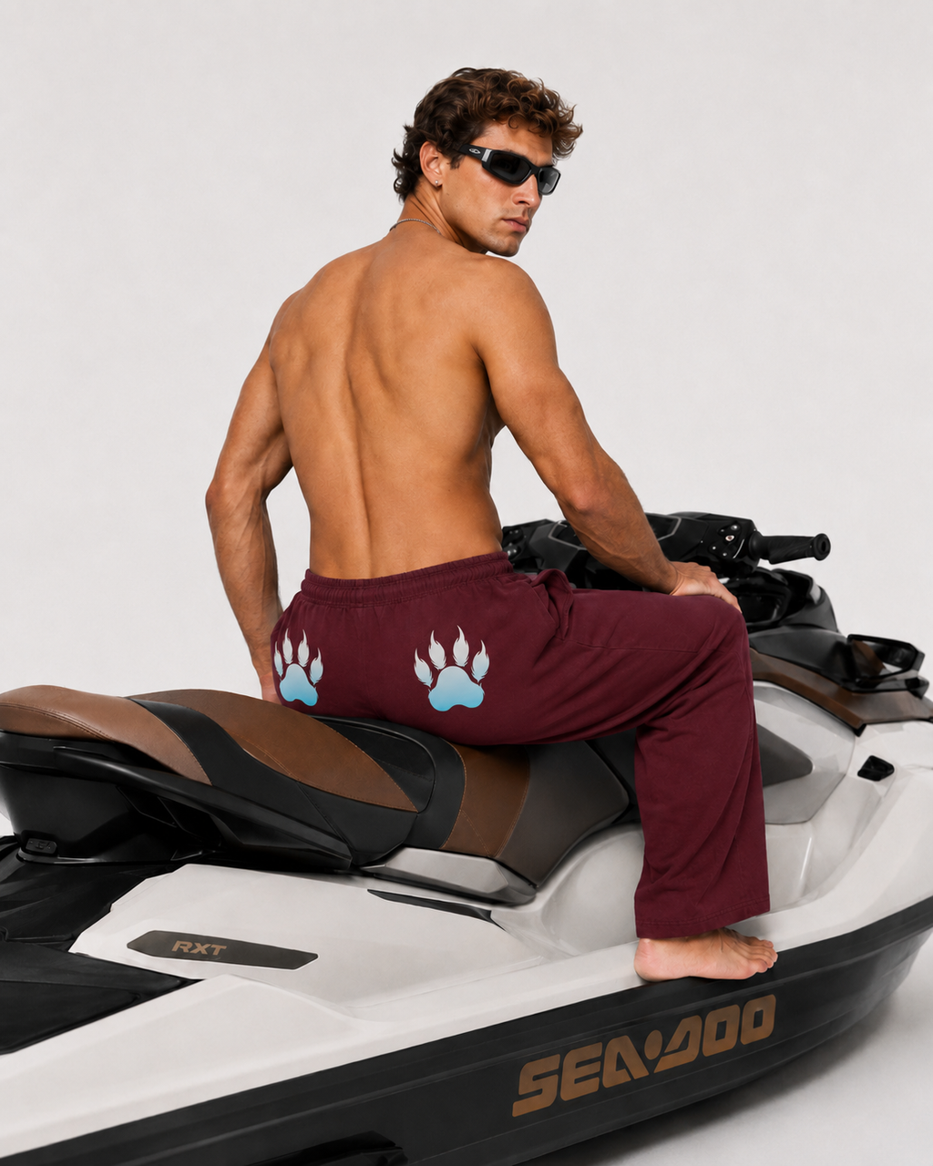 Landon Harvard Red Straight-Leg Sweatpants