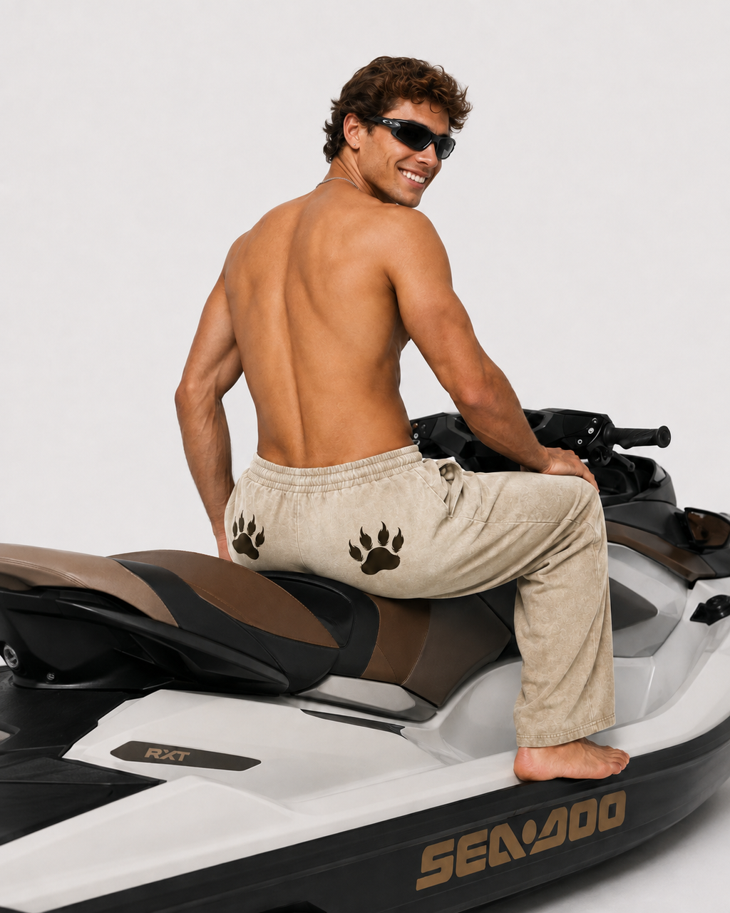 Tahoe Mineral Wash Khaki Barrel-Leg Pants