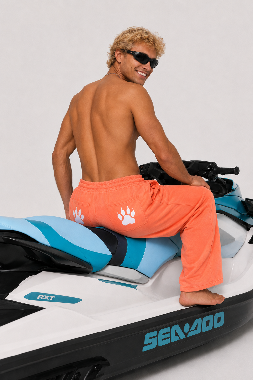 Stryker Sunfade Orange Wide-Leg Fleece Sweatpants