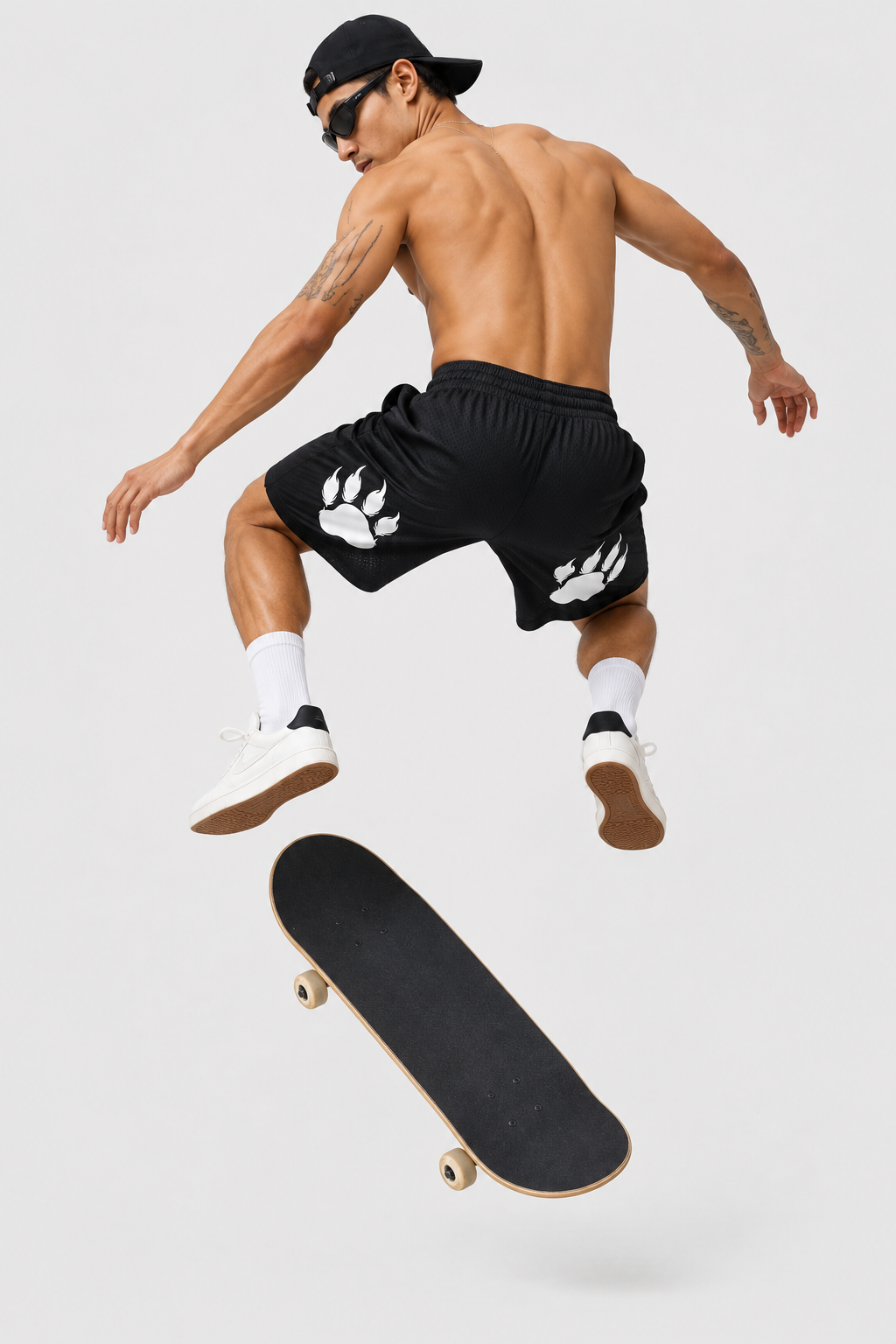 Brody Black Mesh Drawstring Shorts