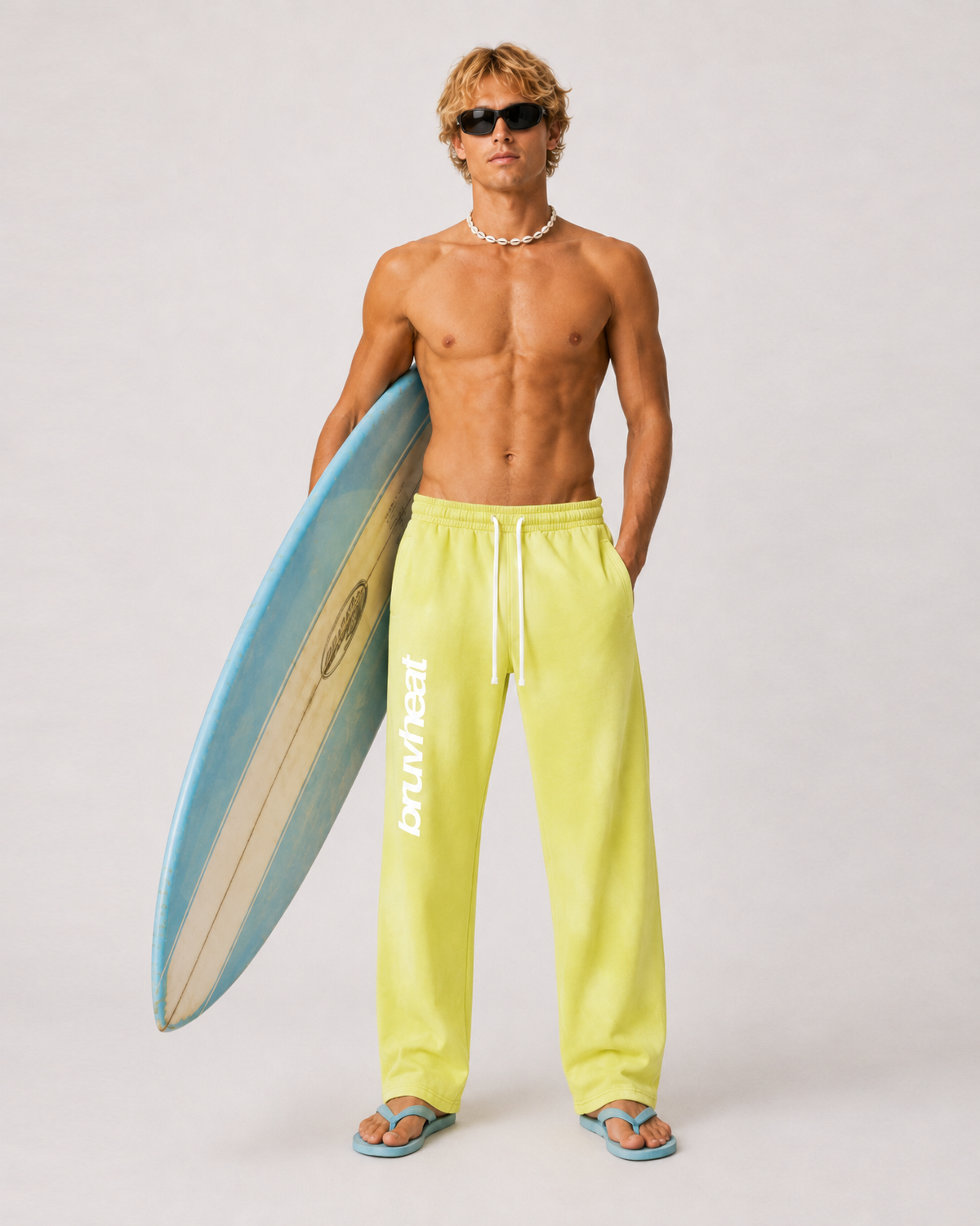 Stryker Sunfade Yellow Wide-Leg Fleece Sweatpants