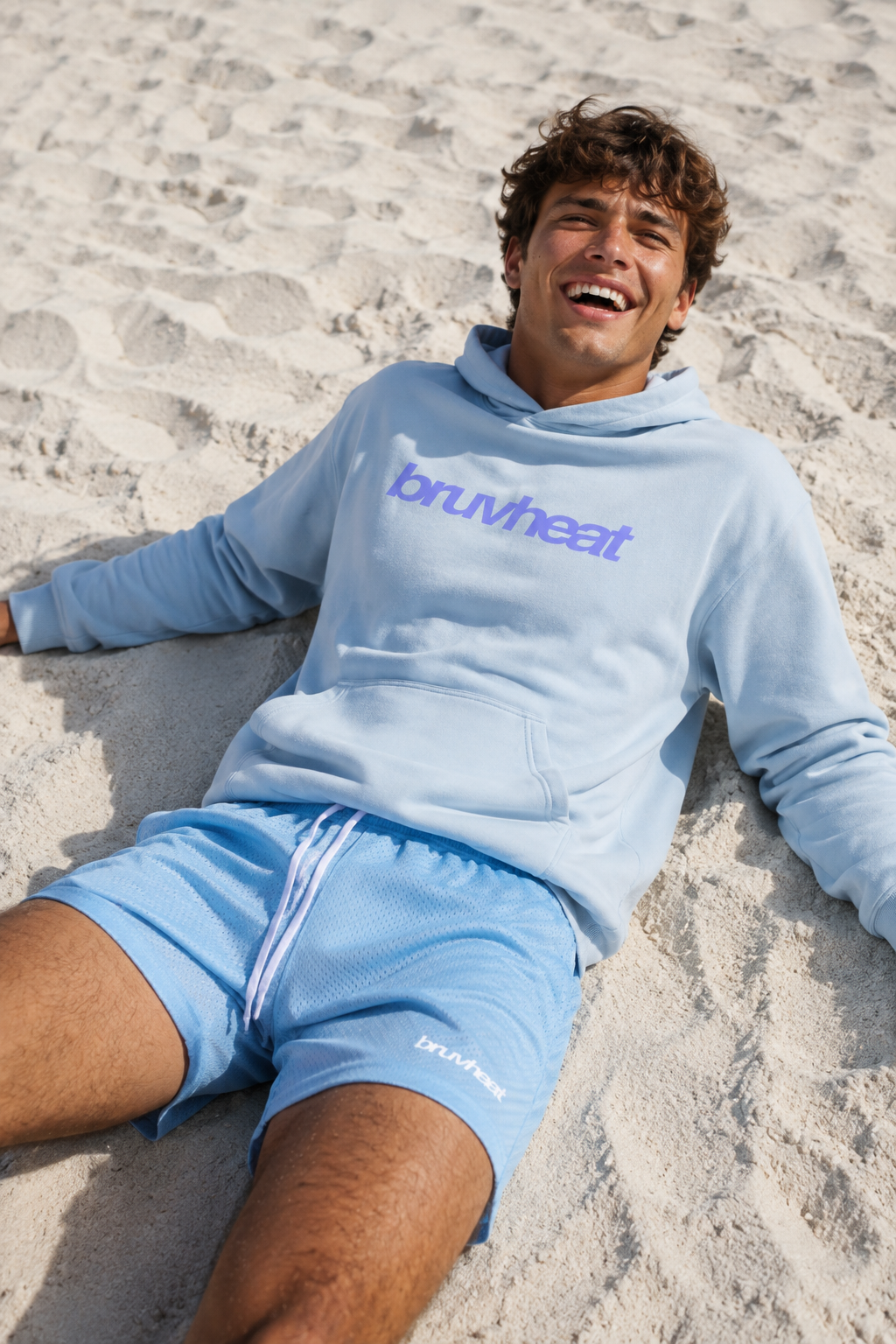 Brody Sky Blue Mesh Drawstring Shorts