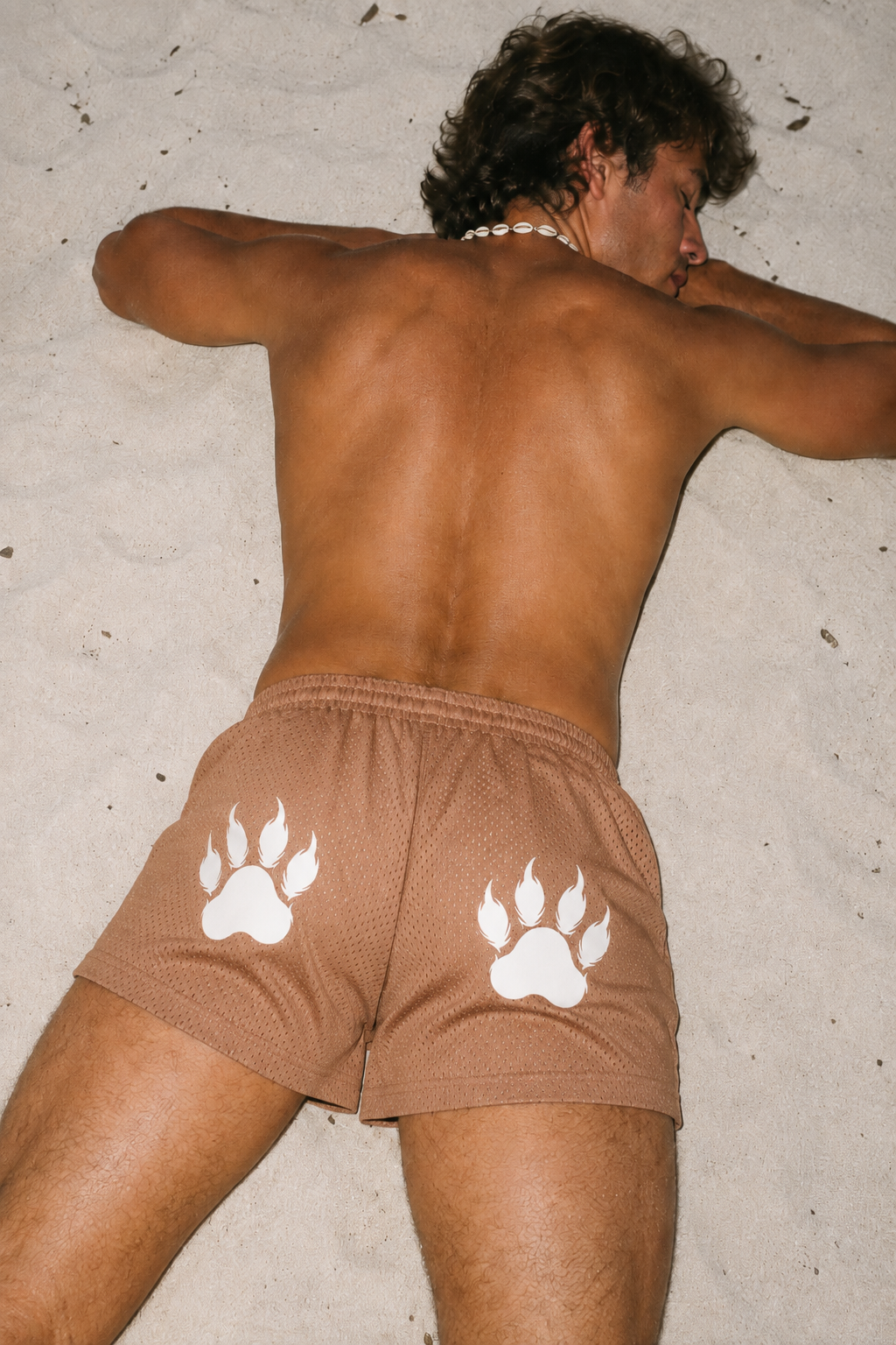 Brody Brown Mesh Drawstring Shorts