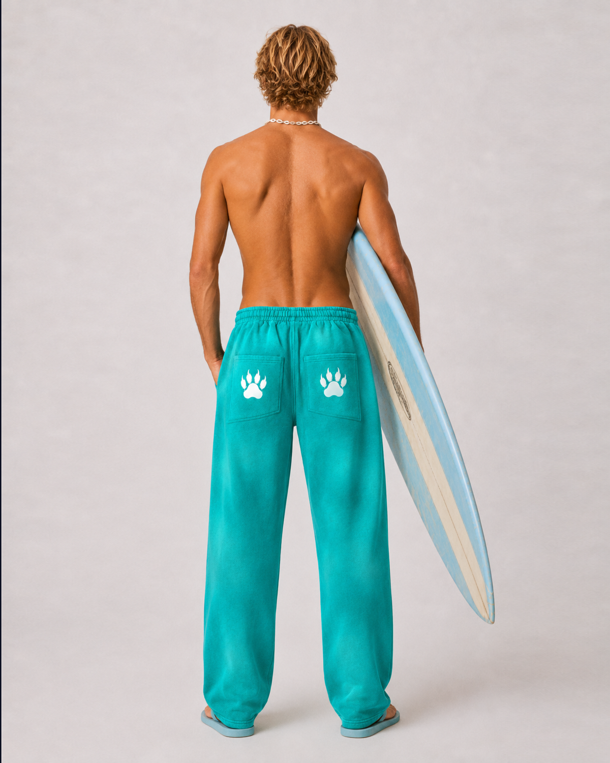 Stryker Sunfade Teal Wide-Leg Fleece Sweatpants