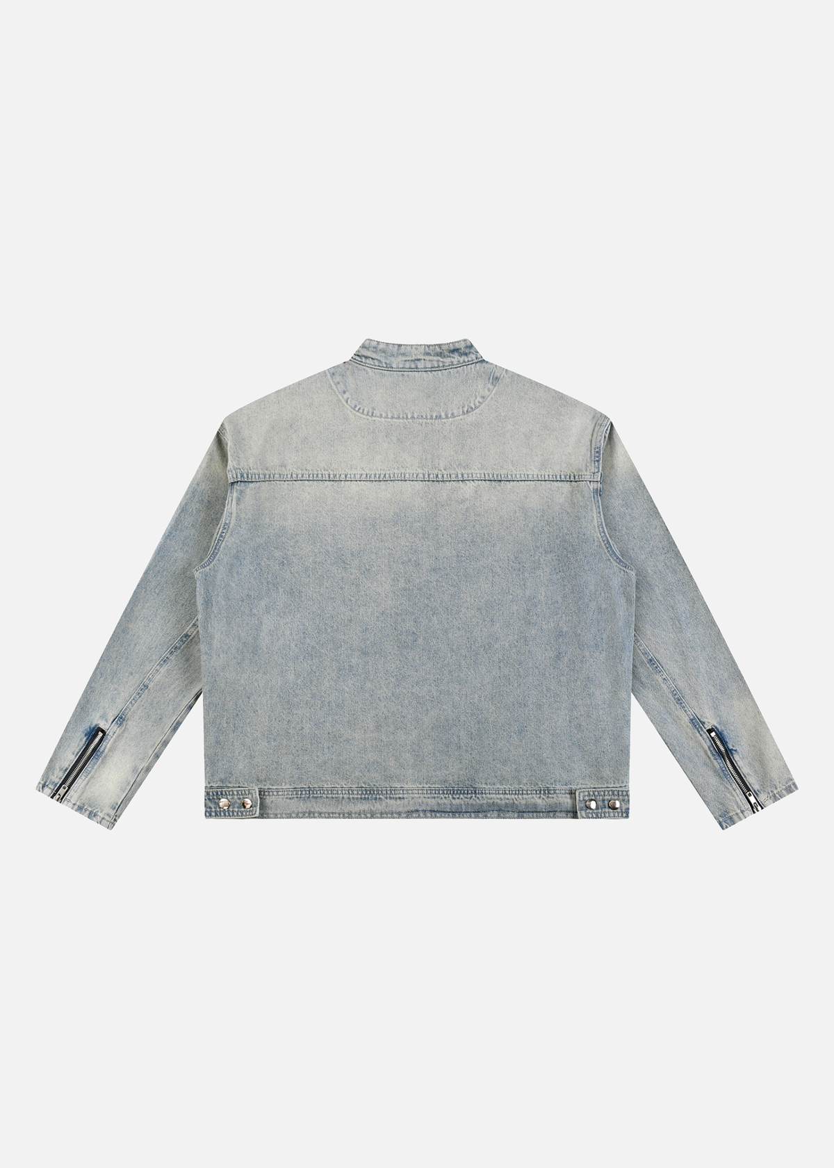 Mirage Vintage Wash Blue Zip Denim Jacket