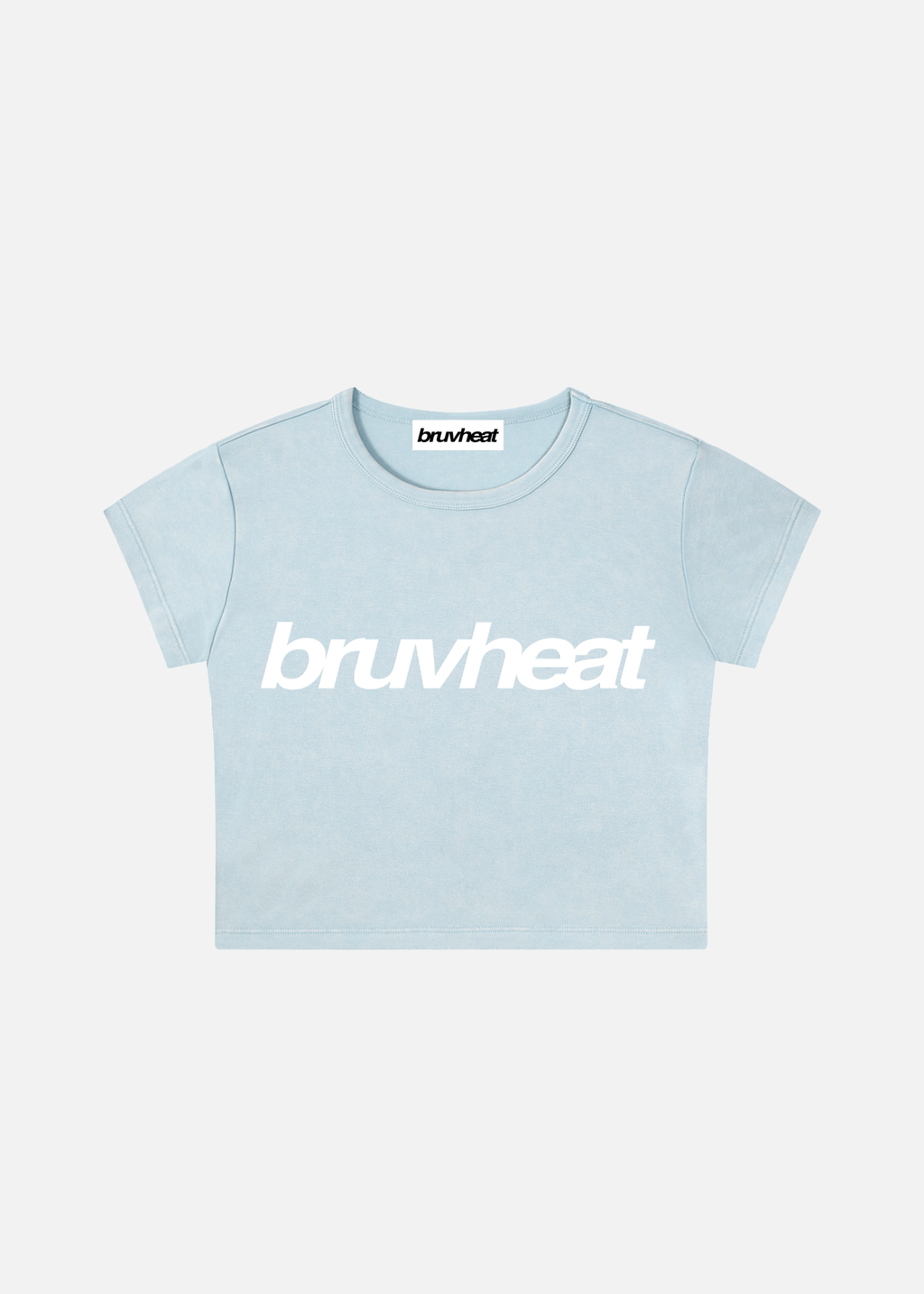 Aurora Snow Washed Sky Blue Drop-Shoulder Crop T-Shirt