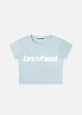 Aurora Snow Washed Sky Blue Drop-Shoulder Crop T-Shirt