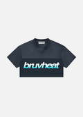 Solana Grey Blue Paneled V-Neck Cropped Soccer Jersey
